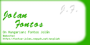 jolan fontos business card