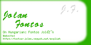 jolan fontos business card